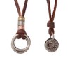 Phoenix Antique Ring & Coin Necklace with Leather Cord, Unisex