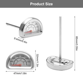 HENGBIRD Thermometer for Omnia Oven, BBQ Grill Thermometer Temperature Display 0℃-350℃ Precise Heat Indicator, with Mounting Kit