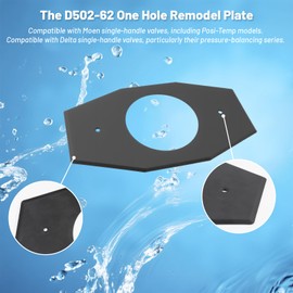 One-Hole-Remodel-Cover-Plate Compatible with Moen and Delta Bathtub and Shower Valves, Renovation Shower Cover Plate Replace 2 Handle or 3 Handle Shower（1-Pack）