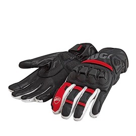 Ducati Sport C4 - Fabric-Leather Gloves (Black/Red/White) 98107719