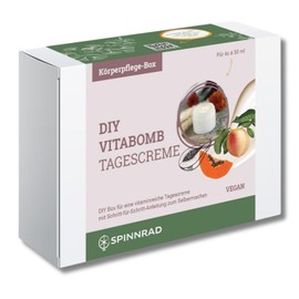 Spinnrad DIY VitaBomb Tagescreme Set für 4x50ml, Vegan, Mit Papayafrucht-Extrakt und Aprikosenkernöl, Inklusive Anleitung