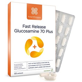 Healthspan Fast Release Glucosamine 70 Plus | 120 Capsules | with Vitamin C & Vitamin D3 | Easy to Digest | Calcium | Ginger | Vegetarian