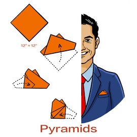 KissTies 5 pañuelos cuadrados de bolsillo sólido para boda + 1 caja de regalo, Azul marino, Talla única