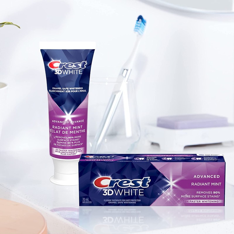 Crest 3D White Toothpaste Advanced Whitening Radiant Mint, 280 mL