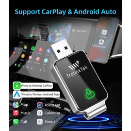 Trolinktek Wireless CarPlay Adapter, 2025 Upgrated 2-in-1 Mini CarPlay & Android Auto Convert Wired to Wireless Car Play Dongle with with USB-C & Type-C Plug & Play for Car 2016+