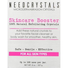 NeedCrystals Microdermabrasion Crystals 8 oz. / 227g. DIY Face Scrub. Natural Facial Exfoliator for Dull or Dry Skin Improves Scars, Blackheads, Pore Size, Wrinkles, Blemishes & Skin Texture