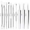 Pimple Popper Tool Kit,10 Pcs Professional Blackhead Remover Comedones Extractor