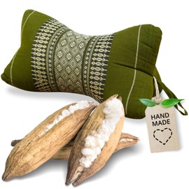 livasia neck support cushion bone shape - Ø 6x13″ - Neck cushion bone shape, Sofa cushion, Reading cushion kapok, for garden balcony, Travel cushion hand made (Green)