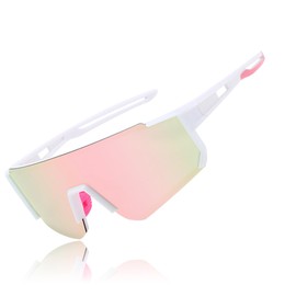 Sports Glasses Quick Glasses Rave Polarised Sunglasses Men Cycling Glasses Women UV400 Protective Glasses for Outdoor Activities such as Cycling Ski Fishing Running (Pink)