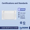 SIGMA ENGINEERED SOLUTIONS 14249WH Weatherproof Outdoor GFCI Outlet Cover, White,