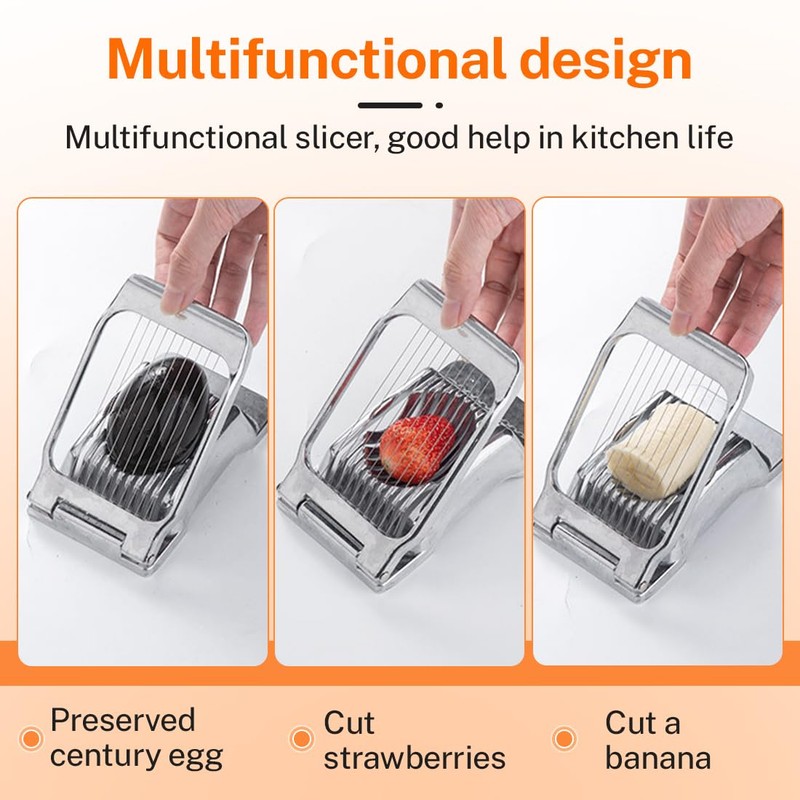 Stainless Steel Egg Slicer, Dishwasher Safe, Egg Divider, Strawberry Cutter,