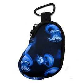 Wanty Asthma Inhaler Holder Neoprene Protective Portable Carrying Bag Travel Inhaler Mini Case Sleeve for L-Shaped Inhaler, Inhaler Not Included (Jellyfish)