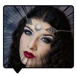 Doubnine Crescent Moon Boho Head Chain Pendant Gothic Forehead Headpiece Headband Retro Hair Accessories Wedding Head Dress for Women Bride Women Girls