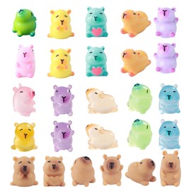 XNBTFK 26 Capybara Figurines Mini Resin Animals, Glow in The Dark and Colorful Resin Animals, Perfect for DIY Garden Projects, Dollhouse Accessories, Micro Landscapes, Aquariums, Party Decorations