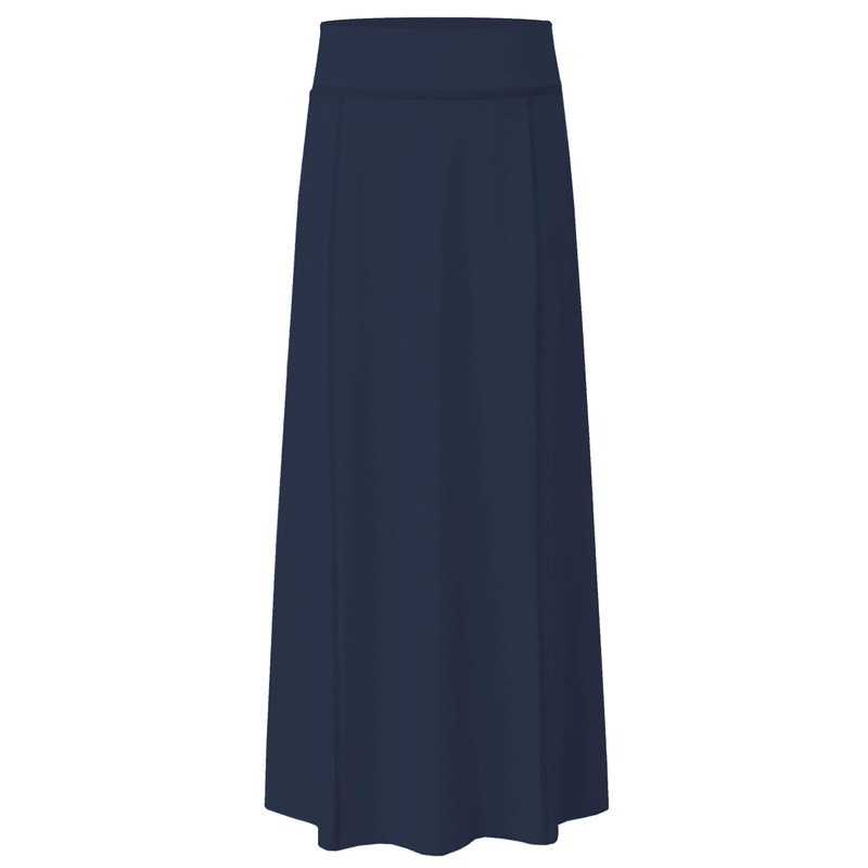 Baby'O Women's Basic Stretch Cotton Knit Panel Maxi A-Line Skirt,