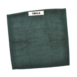 TECLA TERRY TOWELS SOLID Face Towel, 11.8 x 11.8 inches (30 x 30 cm), Forest Green