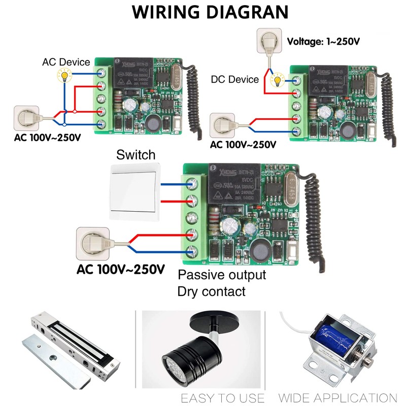 DieseRC Wireless Remote Control Switch 433Mhz 220V 230V 240V 1