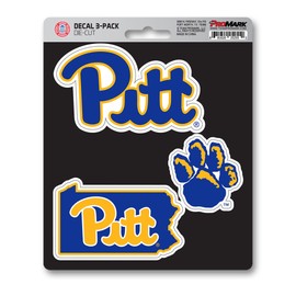 FANMATS NCAA Pittsburgh Panthers Team Decal, 3-Pack,Blue