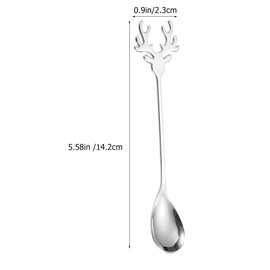 BESTonZON Coffee Spoons 12 Pieces Cartoon Spoons Espresso Christmas Spoon Animal Spoon Appetizer Spoon Soup Pudding Spoon Tablespoon Coffee Station Dinner Concentrate Stainless Steel