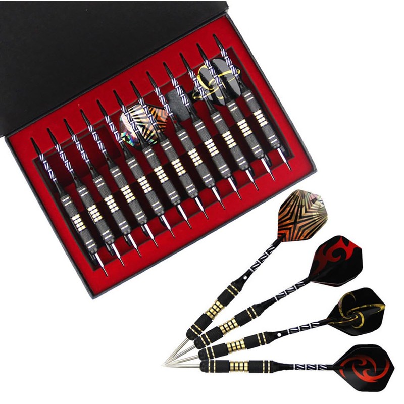 Ariv Hommey 12PCS 22g Iron Tip Dart Flights Aluminum Barrel