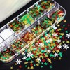 36 Grids Christmas Nail Art Glitters Sequins,Holographic Snowflake Nail Art