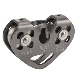 Zipline Swivel Pulley Rock Climbing Equipment, Aluminum Tandem Speed Double Trolley with Stainless Steel Concave Pulley for Mountaineering