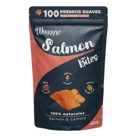 Premios Waggys Salmon Bites Para Perro Y Gato 100 G