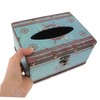 LABRIMP Cute Napkin Box Vintage Wood Tissue Container for Living
