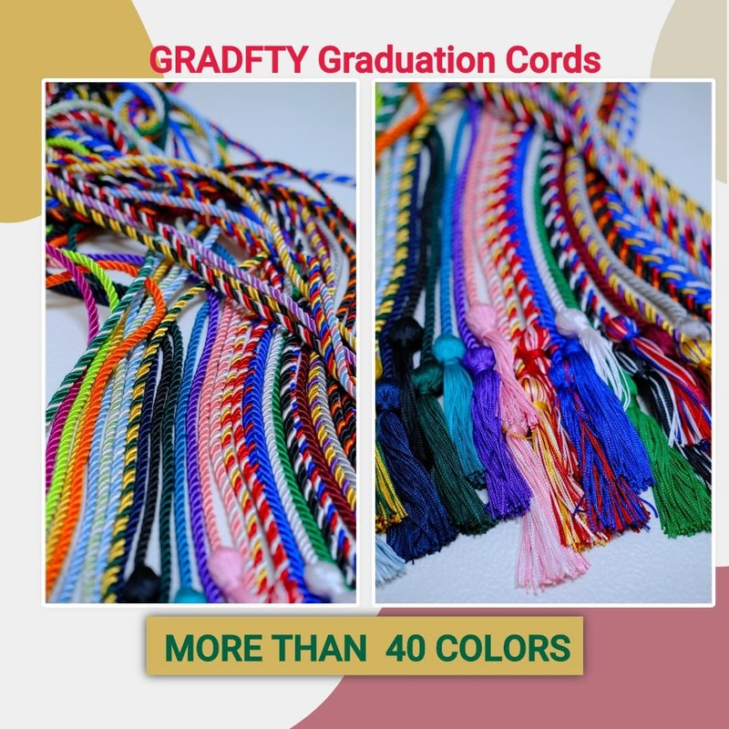 GRADFTY Double Gold Graduation Honor Cords for Graduation 2025, National
