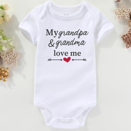AIZFFZY My Grandpa Grandma Loves Me Baby Clothes I Love Grandma Baby Clothes Grandma Gifts Baby Bodysuits Gifts, Grandpa&grandma White, 9-12 Months