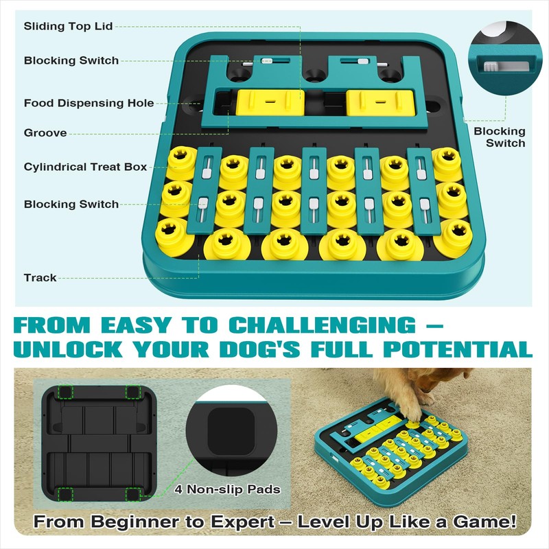KADTC XL Dog Puzzle Toy Pro Max, Level 1-Infinite Brain