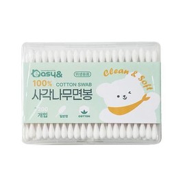 Easy & Square Wooden Cotton Swabs 200p / 이지앤 사각나무면봉 200P