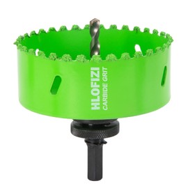 HLOFIZI 4 Inch Carbide Grit Hole Saw for Recessed Lights and Dryer Vent, Cuts Through Stucco, Ceiling Old Plaster, Drywall, Cement Board, with 1-1/2" Depth, Up to 6X Faster