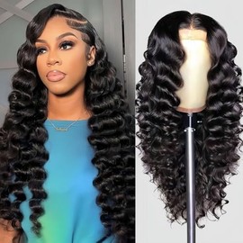 PYY Pelucas de encaje frontal de onda profunda de cabello humano 200 de densidad, sin pegamento, para mujeres afroamericanas, de 13x4, encaje frontal 