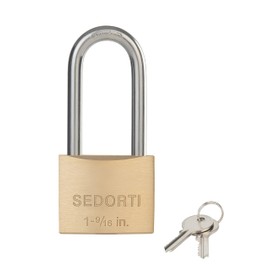 SEDORTI Outdoor Weatherproof Padlock with Stainless Steel Shackle and Solid Brass Body, Marine Grade Rustproof Long Lock for Sheds, Storage Unit School Gym Locker, Fence, Toolbox, Hasp Storage