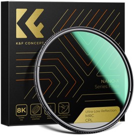 K&F Concept Nano-X Series Ultra Low Reflection Polarising Filter 55 mm CPL Filter Polarising Filter MRC with 28x Coated