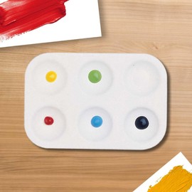 School Smart Paint-Rite Tray with 6 Wells, 3-1/2 x 5-1/4 Inches, White, Pack of 12