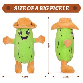 A AIFAMY Yodeling Plush Pickle - 10”Hilarious Singing Cucumber Toy - Funny Gag Gift Idea for Pickle Lovers, Adults, Friends and Family, Batteries Including