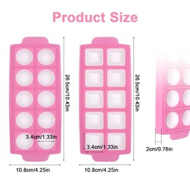 Mould for Round and Square Ravioli, 2 Pieces Ravioli Maker Dumpling Mould, Square Ravioli Trays Mold, Plastic Ravioli Maker with 10 Holes, Ravioli Mould for Making Ravioli, Dumplings, Cookie (Pink)