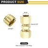 sourcing map 5Pcs Brass Compression Tube Fitting, 3/8" Tube OD