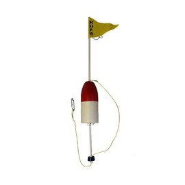 KUFA Sports Crab Trap Float with PVC Flag Pole, Red/White, 48-Inch