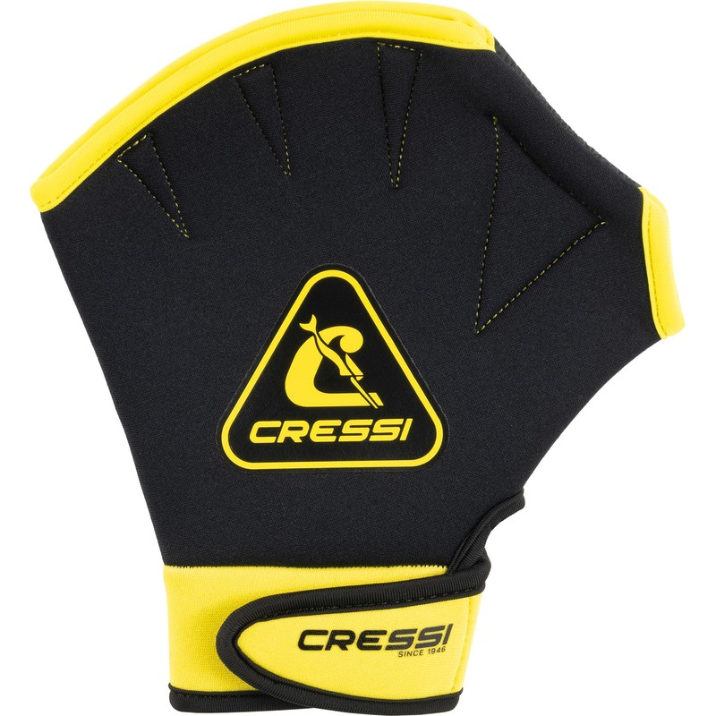 CRESSI Aqua Boost Swim Gloves Black/Yellow M - Unisex Ultraspan