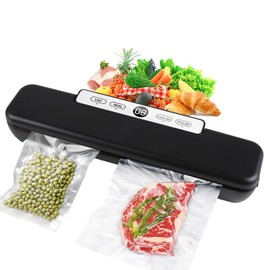 Vacuum Sealer Machine Food Vacuum Sealers for Sous Vide Cooking, 5-in-1 Easy Options, Food Preservation with Vacuum Bags-Black