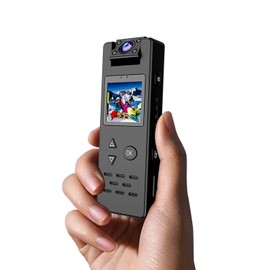 Mini Body Camera with Audio and Video, Portable 1080P Small Body Cam with 180° Rotatable Lens, Night Vision, 1.4” Screen Wearable Personal Video Body Worn Camera for Outdoors Cycling Law Enforcement