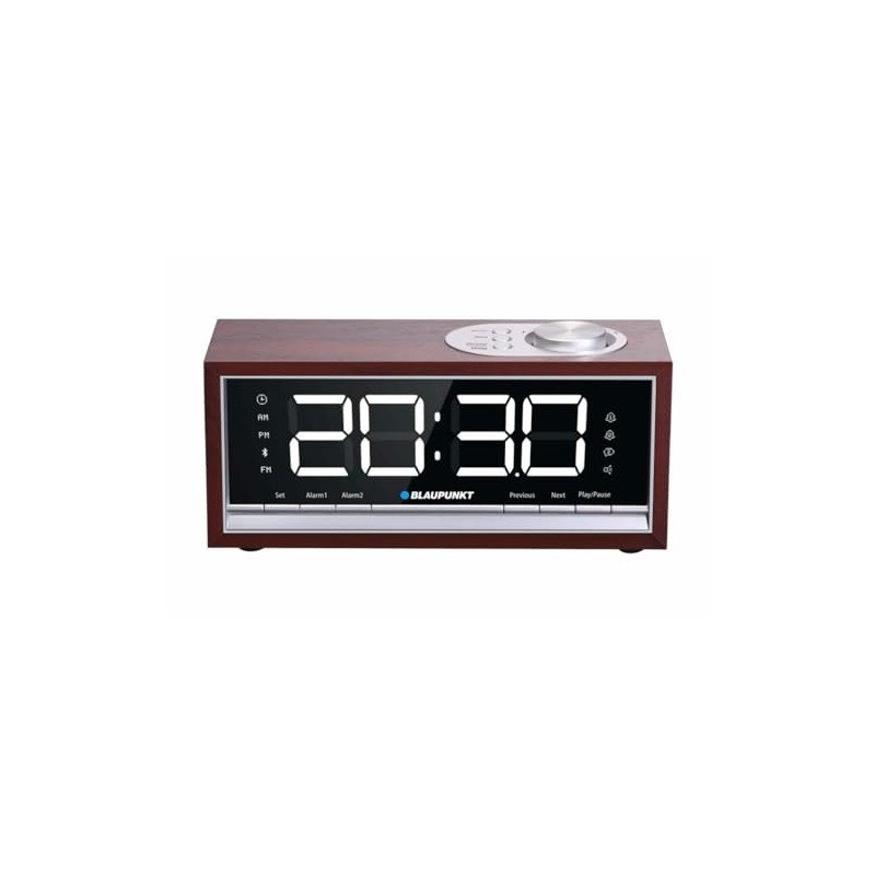 BLAUPUNKT CR60BT Bluetooth Radio Alarm Clock Brown Wood