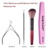 POTUANOT 9 Pcs Cuticle Nippers Set,Stainless Steel Cuticle Cutters,Cuticle Pusher
