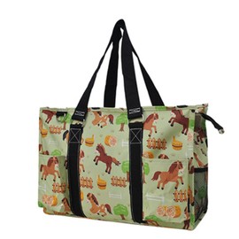 NGIL Utility Water Resistant Tote Bag, Top Zipper Closure, Perfect Gifts for Working Women, Nurses, Gym bag (Cute Camper-black)