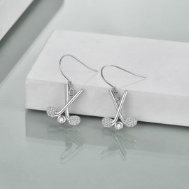 YAFEINI Golf Jewelry Gifts Sterling Silver Golf Club And Ball Dangle Earrings Golf Jewellery For Women Girls