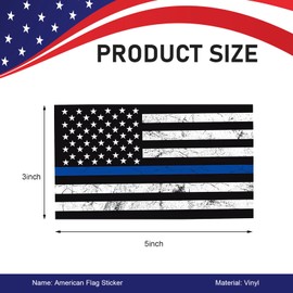 Ferianl 3PCS American Flag Sticker for Car, Reflective American Flag Decal, 5"x3" Cars Window Bumper Waterproof Stripe Stickers, Auto Decoration Accessories, Universal for SUV, Motorcycle (Black)