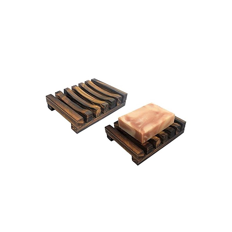 2pc-Hawaii Style Bathroom Accessories Handmade Natural Wood Soap Dish Wooden
